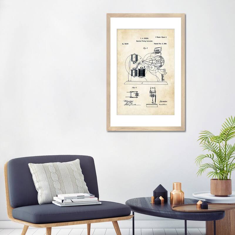 iCanvas "Edison Ticker Tape " by Patent77 Bed Bath & Beyond 37410424